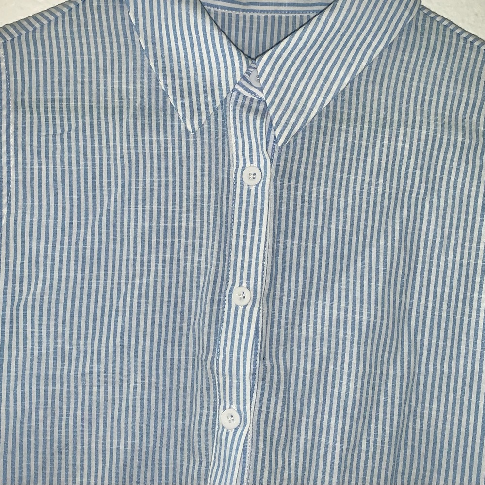 Cupshe short dress stripe blue and white Size Medium - Picture 3 of 6